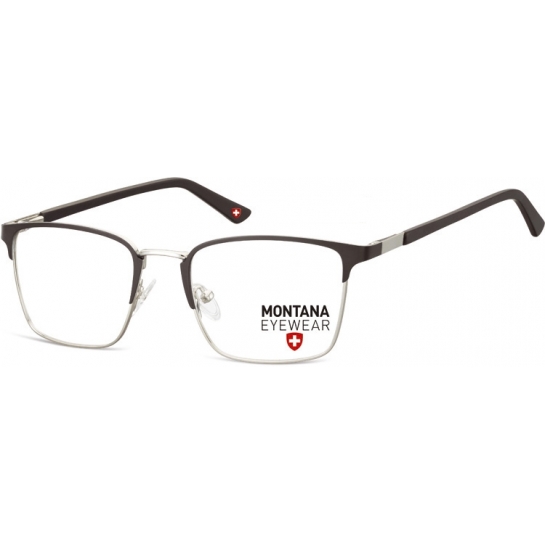 Okulary oprawki prostokątne optyczne Montana MM602A srebrno-czarne
